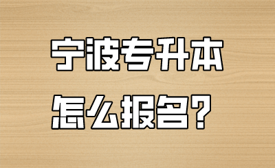 宁波市专升本怎么报名？