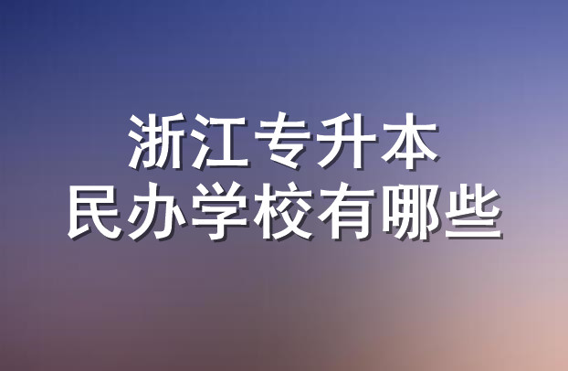 2020年湖州专升本民办学校有哪些？